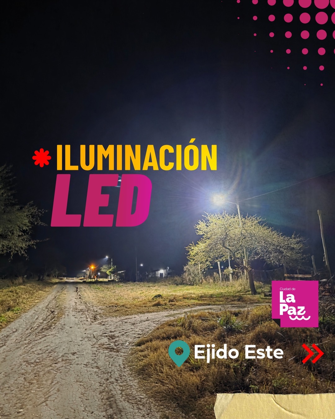 Instalaron 24 luces led en el Ejido Este